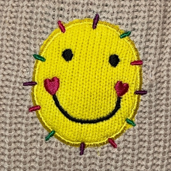 COPY - NWT Kerri Rosenthal Smiley 😊 Face Hooded Cardigan Multicolor Stitching S… - Picture 3 of 17